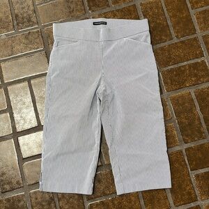Counterparts Blue & White Striped Pull-On Capri Pant